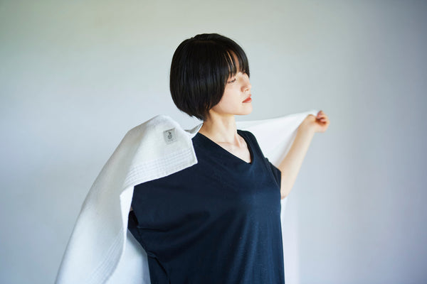 Nat 2 Fukuroya Thies 1856 ® X Fukuroya Nokori Fuku Bath Towel Pure Natural Undyed White L