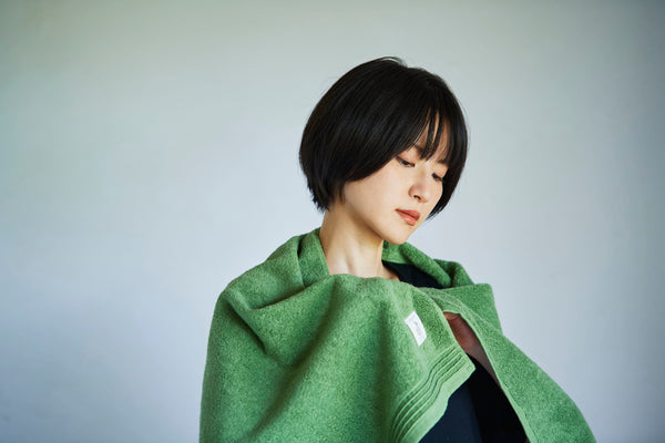 Nat 2 Fukuroya Thies 1856 ® X Fukuroya Nokori Fuku Bath Towel Matcha Dyed Green L