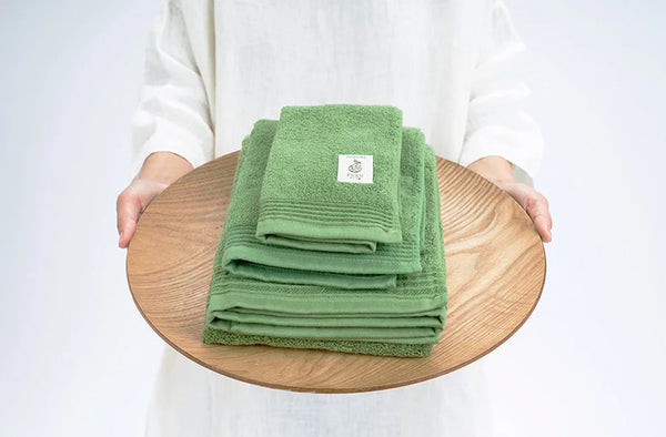 Nat 2 Fukuroya Thies 1856 ® X Fukuroya Nokori Fuku Face Towel Matcha Dyed Green M