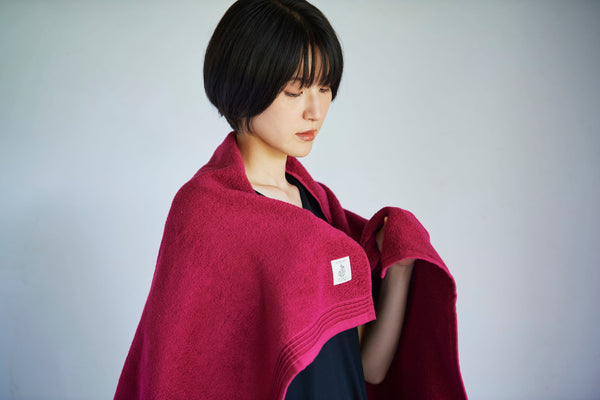 Nat 2 Fukuroya Thies 1856 ® X Fukuroya Nokori Fuku Face Towel Red Wine Dyed Bordeaux M