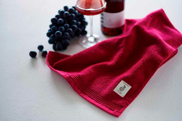 Nat 2 Fukuroya Thies 1856 ® X Fukuroya Nokori Fuku Hand Towel Red Wine Dyed Bordeaux S