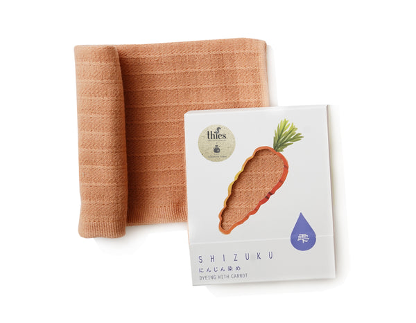 nat 2 Fukuroya thies 1856 ® x Fukuroya Shizuku Gauze Wash Towel natural dyed carrot orange