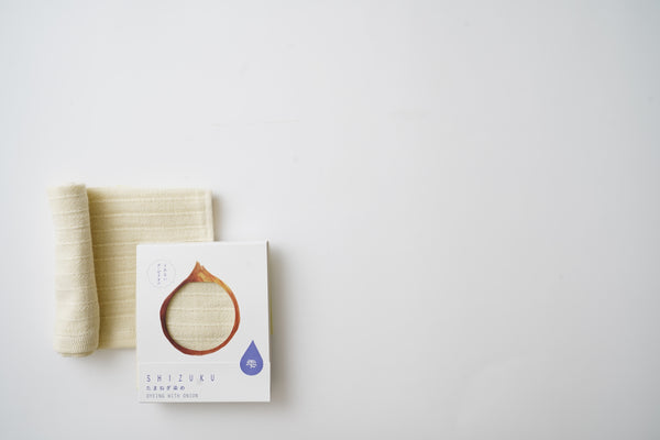 Nat 2 Fukuroya Thies 1856 ® X Fukuroya Shizuku Gauze Wash Towel Natural Dyed White Onion