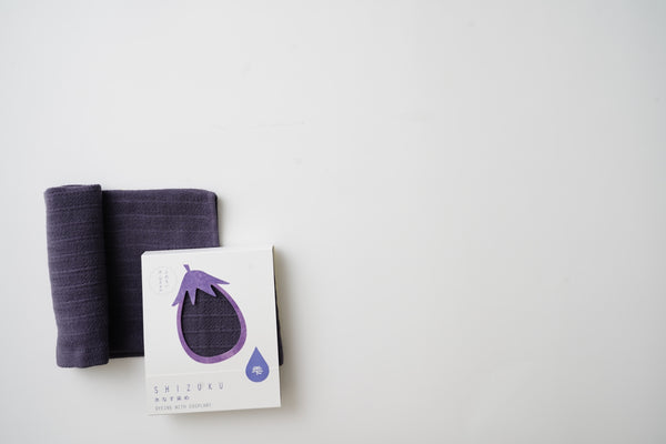 Nat 2 Fukuroya Thies 1856 ® X Fukuroya Shizuku Gauze Wash Towel Natural Dyed Eggplant Dusky Purple