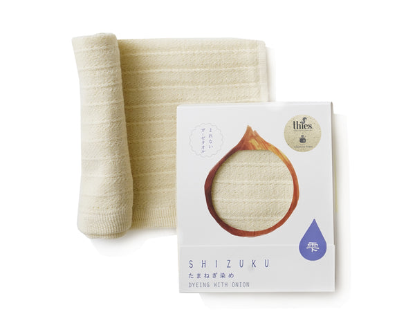 nat 2 Fukuroya thies 1856 ® x Fukuroya Shizuku Gauze Wash Towel natural dyed white onion