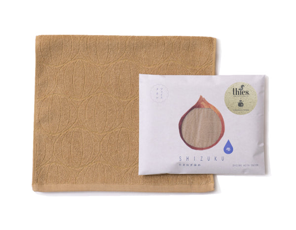 nat 2 Fukuroya thies 1856 ® x Fukuroya Shizuku Guest & Face Towel natural dyed brown onion
