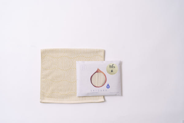 Nat 2 Fukuroya Thies 1856 ® X Fukuroya Shizuku Guest & Face Towel Natural Dyed Eggplant White Onion