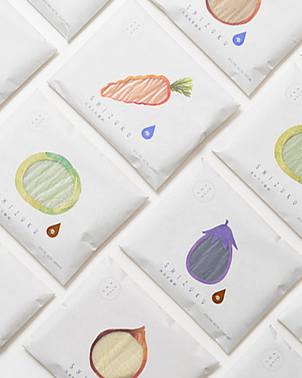 Nat 2 Fukuroya Thies 1856 ® X Fukuroya Shizuku Guest & Face Towel Natural Dyed Eggplant White Onion