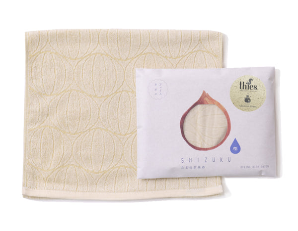 nat 2 Fukuroya thies 1856 ® x Fukuroya Shizuku Guest & Face Towel natural dyed eggplant white onion