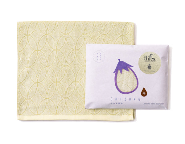 nat 2 Fukuroya thies 1856 ® x Fukuroya Shizuku Guest & Face Towel natural dyed eggplant balmy yellow