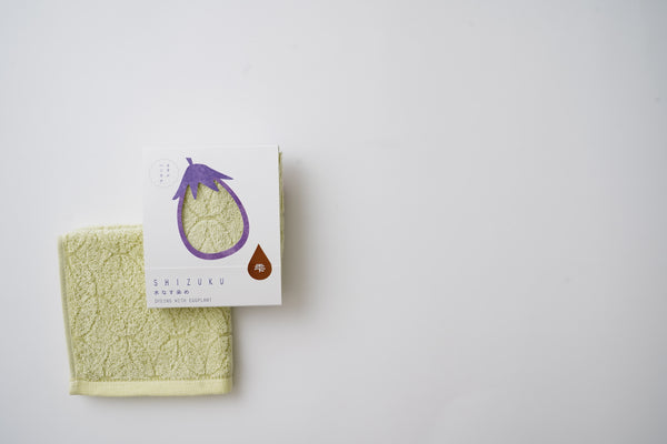 Nat 2 Fukuroya Thies 1856 ® X Fukuroya Shizuku Handkerchief Pocket Towel Natural Dyed Eggplant Balmy Yellow