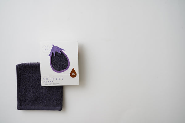 Nat 2 Fukuroya Thies 1856 ® X Fukuroya Shizuku Handkerchief Pocket Towel Natural Dyed Eggplant Dusky Purple