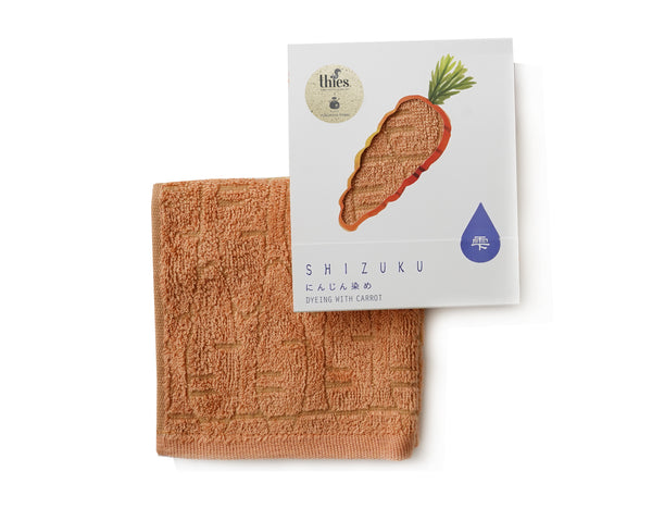 nat 2 Fukuroya thies 1856 ® x Fukuroya Shizuku Handkerchief Pocket Towel natural dyed carrot orange