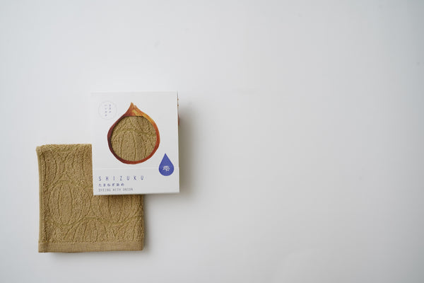Nat 2 Fukuroya Thies 1856 ® X Fukuroya Shizuku Handkerchief Pocket Towel Natural Dyed Brown Onion