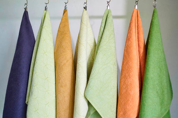 Nat 2 Fukuroya Thies 1856 ® X Fukuroya Shizuku Handkerchief Pocket Towel Natural Dyed Cabbage Green