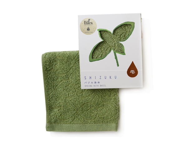 nat 2 Fukuroya thies 1856 ® x Fukuroya Shizuku Handkerchief Pocket Towel natural dyed basil green