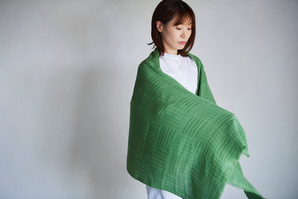Nat 2 Fukuroya Thies 1856 ® X Fukuroya Shizuku Stole Matcha Dyed Green