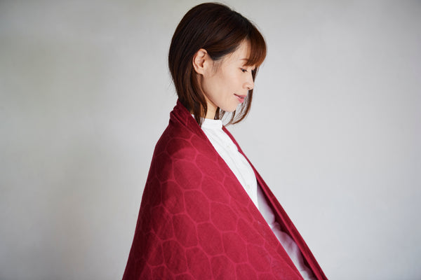 Nat 2 Fukuroya Thies 1856 ® X Fukuroya Shizuku Stole Red Wine Dyed Bordeaux