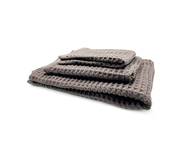 nat 2 Fukuroya thies 1856 ® x Fukuroya Washi Matou Waffle Towels Shakudo brown S M L