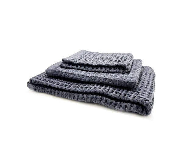 nat 2 Fukuroya thies 1856 ® x Fukuroya Washi Matou Waffle Towels Sumi ink grey S M L