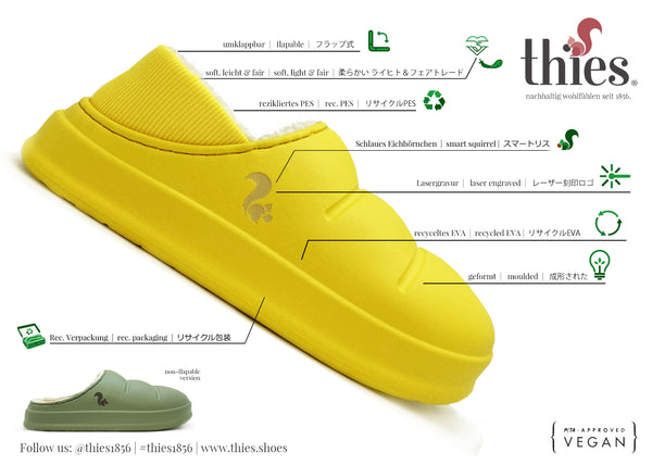 Nat 2 Thies Thies 1856 ® Fluffy Puffy Clog Lemon