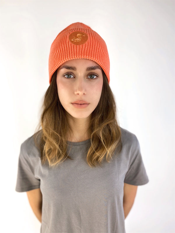 nat 2 thies thies vegan Organic Beanie salmon