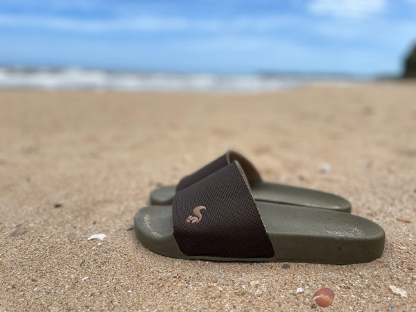 Nat 2 Thies Thies 1856 ® Eco Beach Slide Vegan Olive Beige