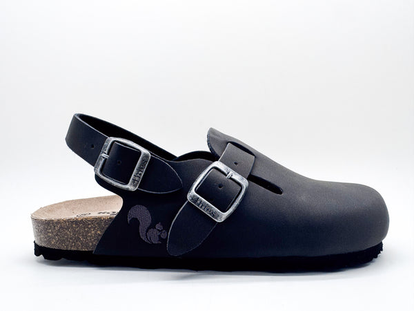 Nat 2 Thies Thies 1856 ® Eco Bio Backstrap Clog Vegan Obsidian Grey