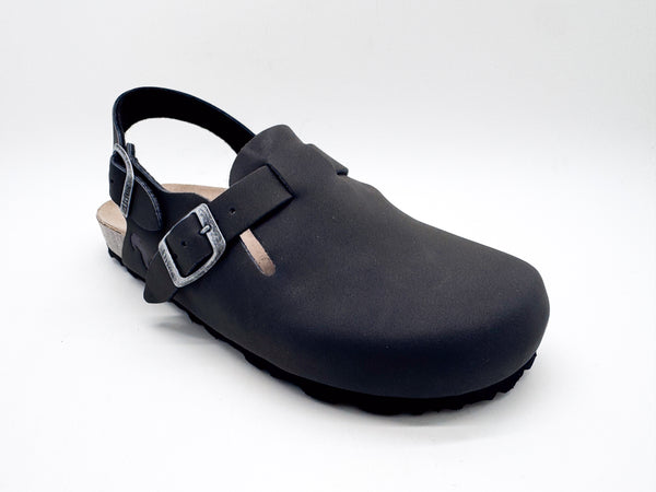 Nat 2 Thies Thies 1856 ® Eco Bio Backstrap Clog Vegan Obsidian Grey
