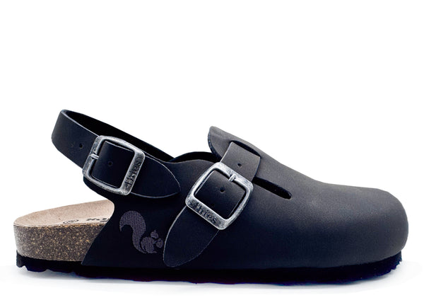 nat 2 thies thies 1856 ® Eco Bio Backstrap Clog vegan obsidian grey