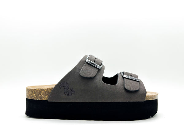 Nat 2 Thies Thies 1856 ® Eco Bio Plateau Sandal Vegan Charcoal