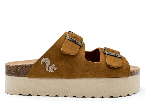 nat 2 thies thies 1856 ® Eco Bio Plateau Sandal vegan cognac