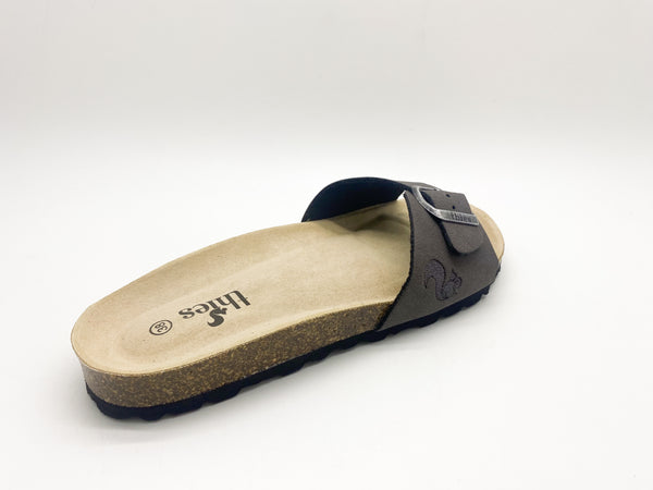 Nat 2 Thies Thies 1856 ® Eco Bio Strap Sandal Vegan Charcoal