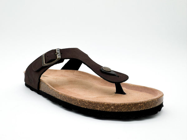 Nat 2 Thies Thies 1856 ® Eco Bio Thong Sandal Vegan Dark Brown