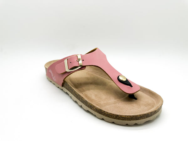 Nat 2 Thies Thies 1856 ® Eco Bio Thong Sandal Vegan Pink Grapefruit
