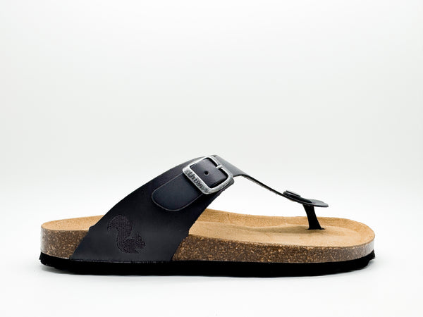 Nat 2 Thies Thies 1856 ® Eco Leather Thong Sandal Charcoal