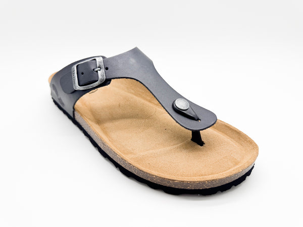 Nat 2 Thies Thies 1856 ® Eco Leather Thong Sandal Charcoal