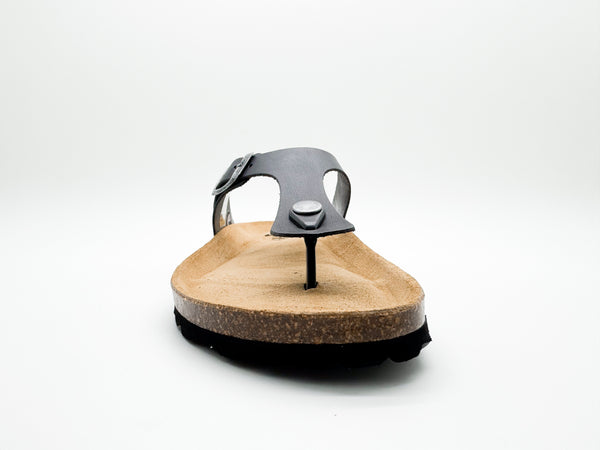 Nat 2 Thies Thies 1856 ® Eco Leather Thong Sandal Charcoal