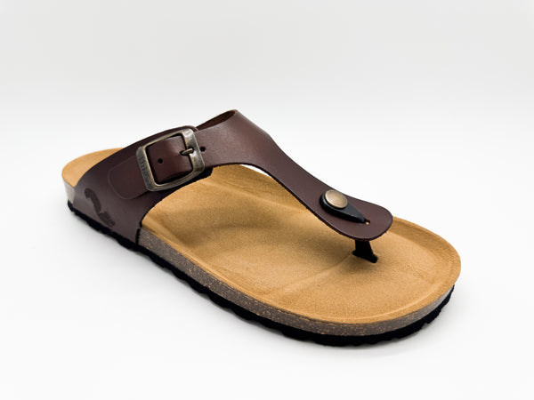 Nat 2 Thies Thies 1856 ® Eco Leather Thong Sandal Dark Brown