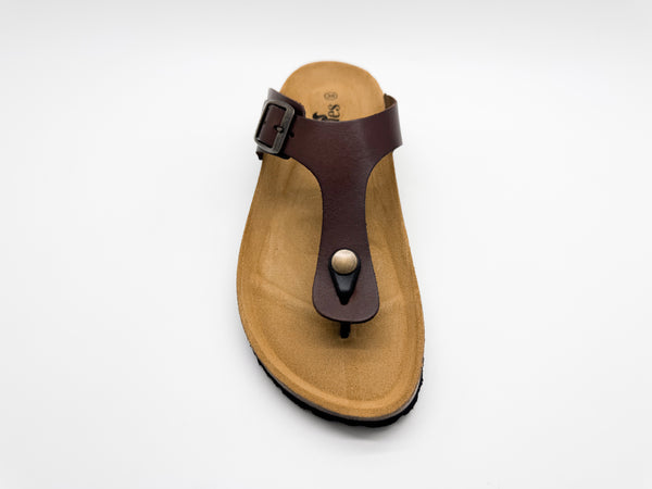 Nat 2 Thies Thies 1856 ® Eco Leather Thong Sandal Dark Brown