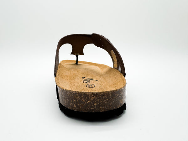 Nat 2 Thies Thies 1856 ® Eco Leather Thong Sandal Dark Brown