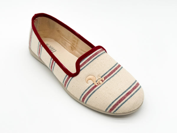 Nat 2 Thies Thies 1856 ® Eco Stripe Closed Slipper Red Blue Stripe