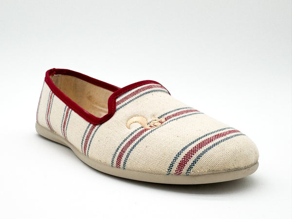 Nat 2 Thies Thies 1856 ® Eco Stripe Closed Slipper Red Blue Stripe