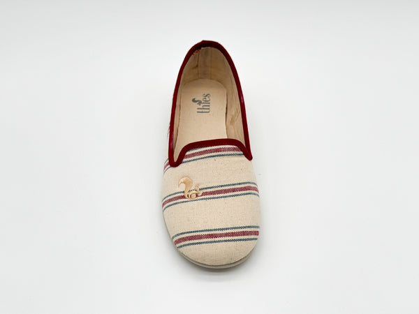 Nat 2 Thies Thies 1856 ® Eco Stripe Closed Slipper Red Blue Stripe