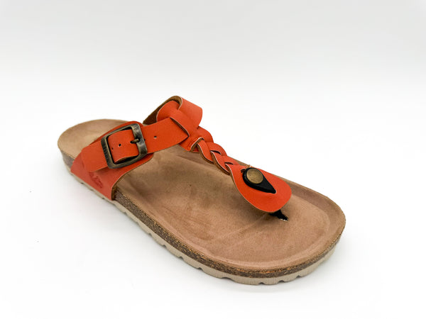 Nat 2 Thies Thies 1856 ® Eco Thong Braid Sandal Vegan Carrot