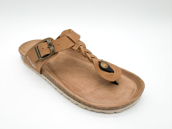 Nat 2 Thies Thies 1856 ® Eco Thong Braid Sandal Vegan Cashew