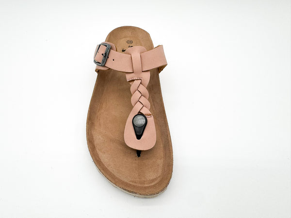 Nat 2 Thies Thies 1856 ® Eco Thong Braid Sandal Vegan Pale Rose