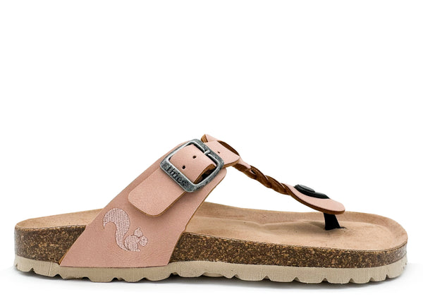 nat 2 thies thies 1856 ® Eco Thong Braid Sandal vegan pale rose