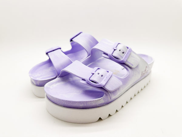 Nat 2 Thies Thies 1856 ® Ecofoam Plateau Sandal Two-Tone Vegan White Lavender