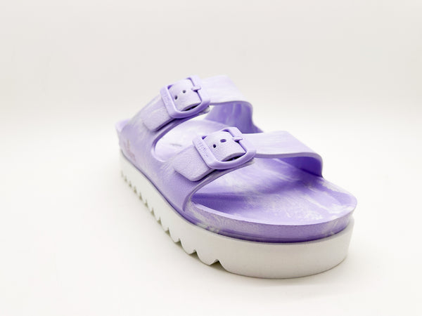 Nat 2 Thies Thies 1856 ® Ecofoam Plateau Sandal Two-Tone Vegan White Lavender